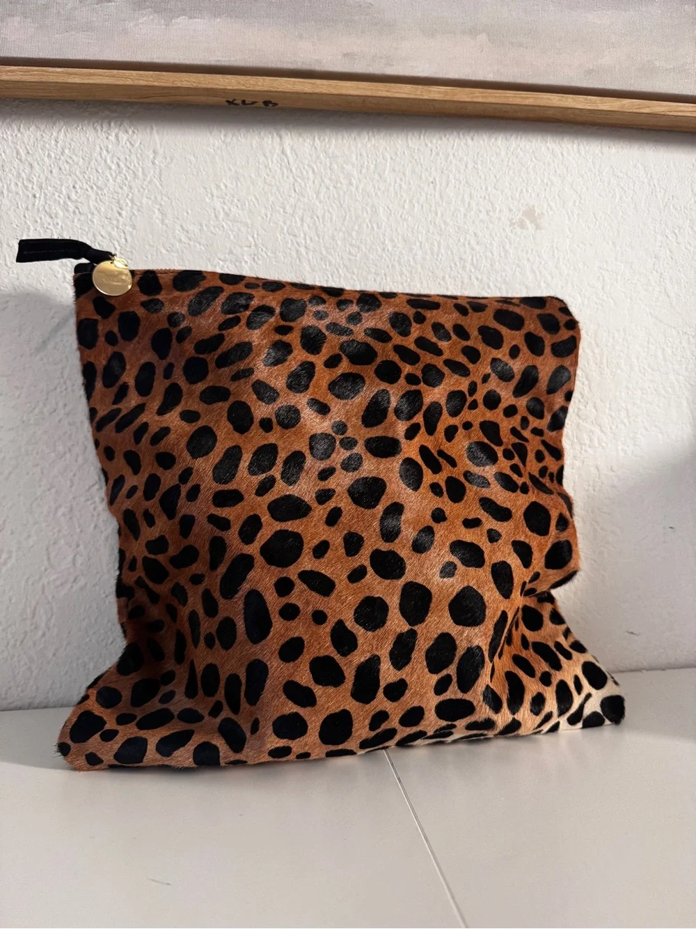 Clare V Leopard Print Clutch in Brown and Black - Picture 1 of 14